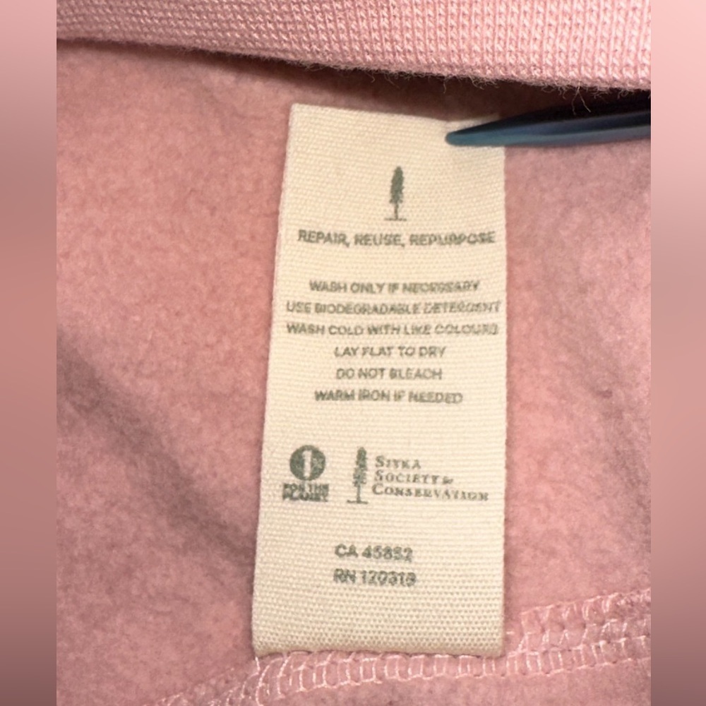 Ecologyst 100% Organic Cotton Pink Hoodie Sweater#A — image 8 of 8